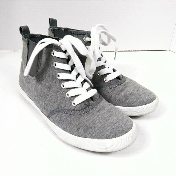 H&M Grey & White Lace Up Pull On Sneakers - Picture 1 of 8